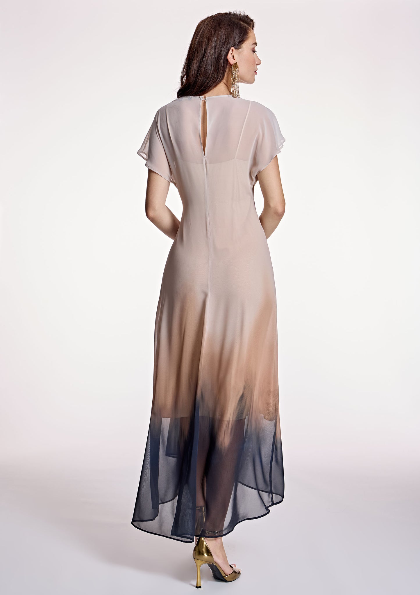 Vestido ALBA CONDE degradé con recogido