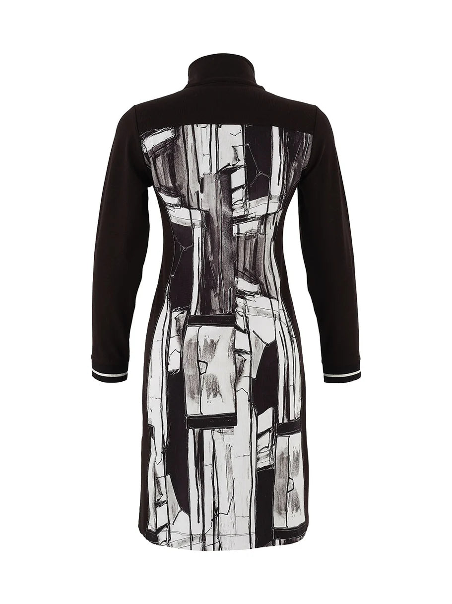 Vestido DOLCEZZA MONTREAL blanco y negro con cremallera