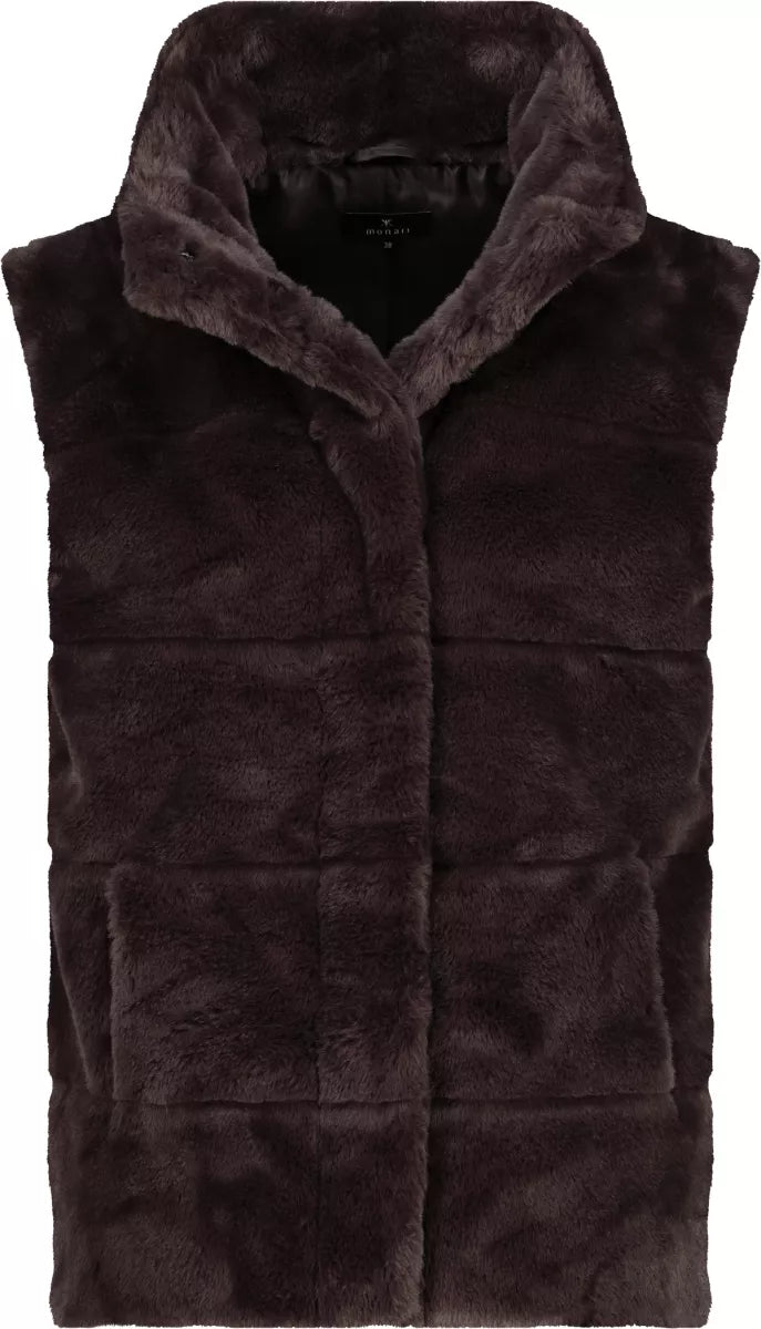 Chaleco MONARI simil piel suave marrón