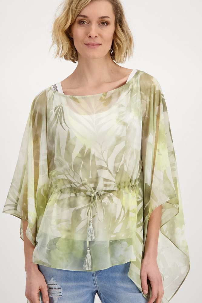 Blusa semitransparente con estampado Monari