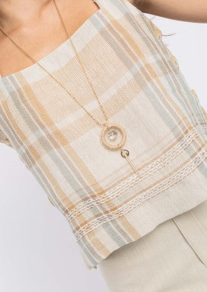 Top ALBA CONDE tirantes cuadros