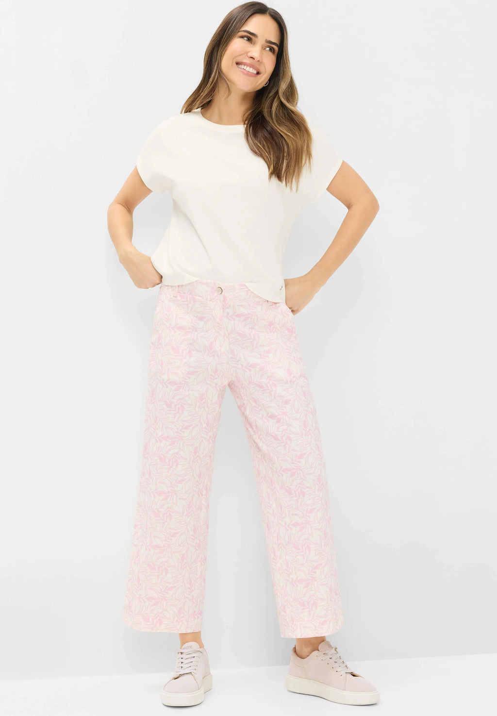 Pantalón BRAX FEEL GOOD estampado rosa STYLE MAINE