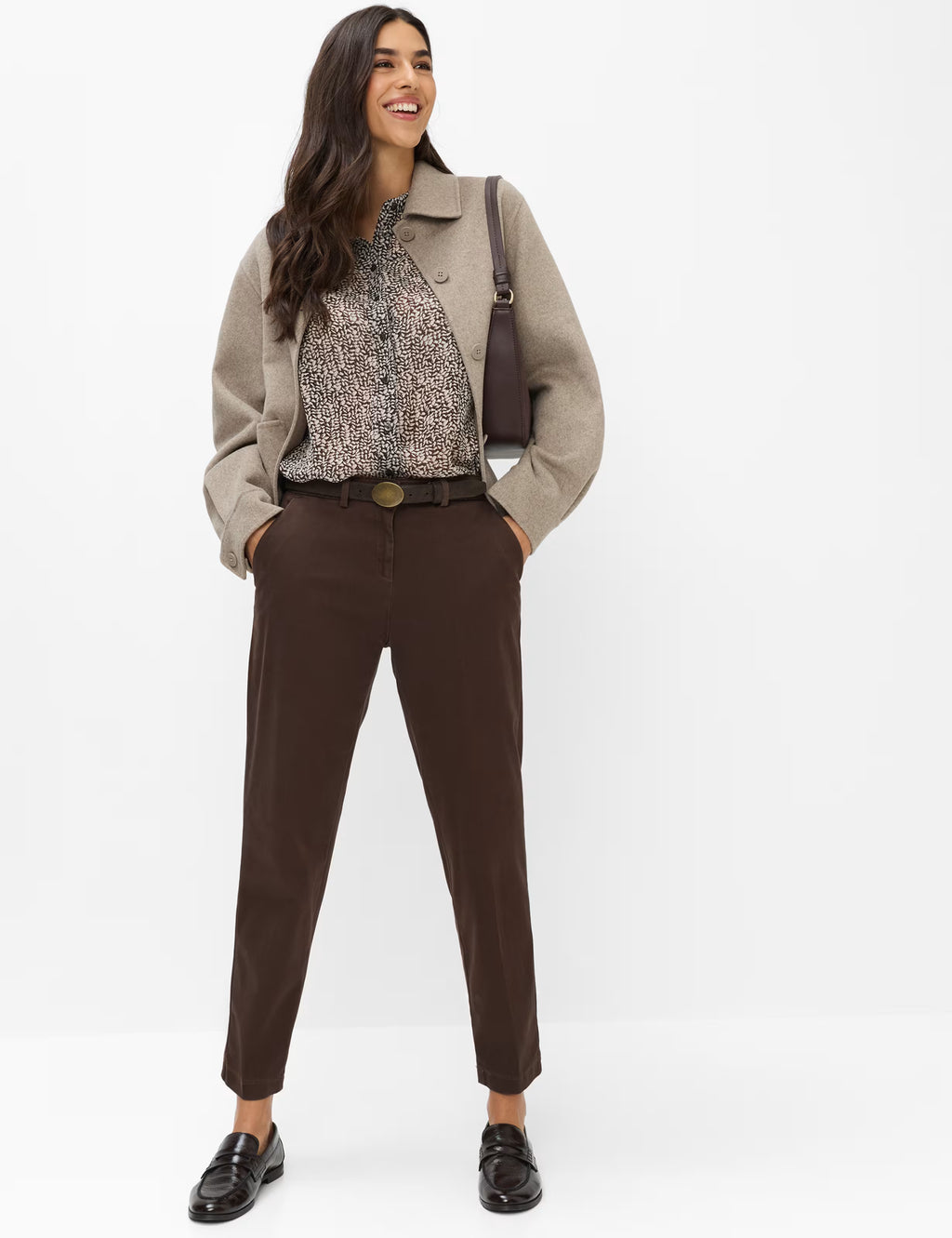Pantalón BRAX FEEL GOOD marrón oscuro STYLE MARON