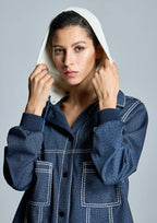 Chaqueta ALBA CONDE azul con pespuntes