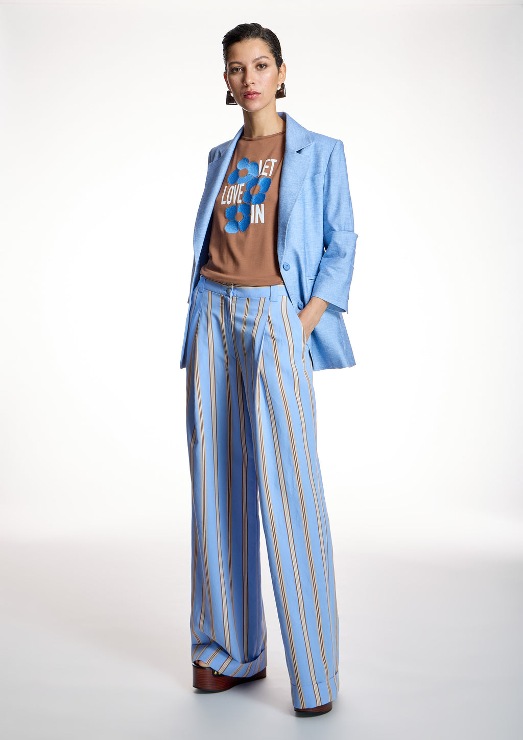 Chaqueta ALBA CONDE azul de lino