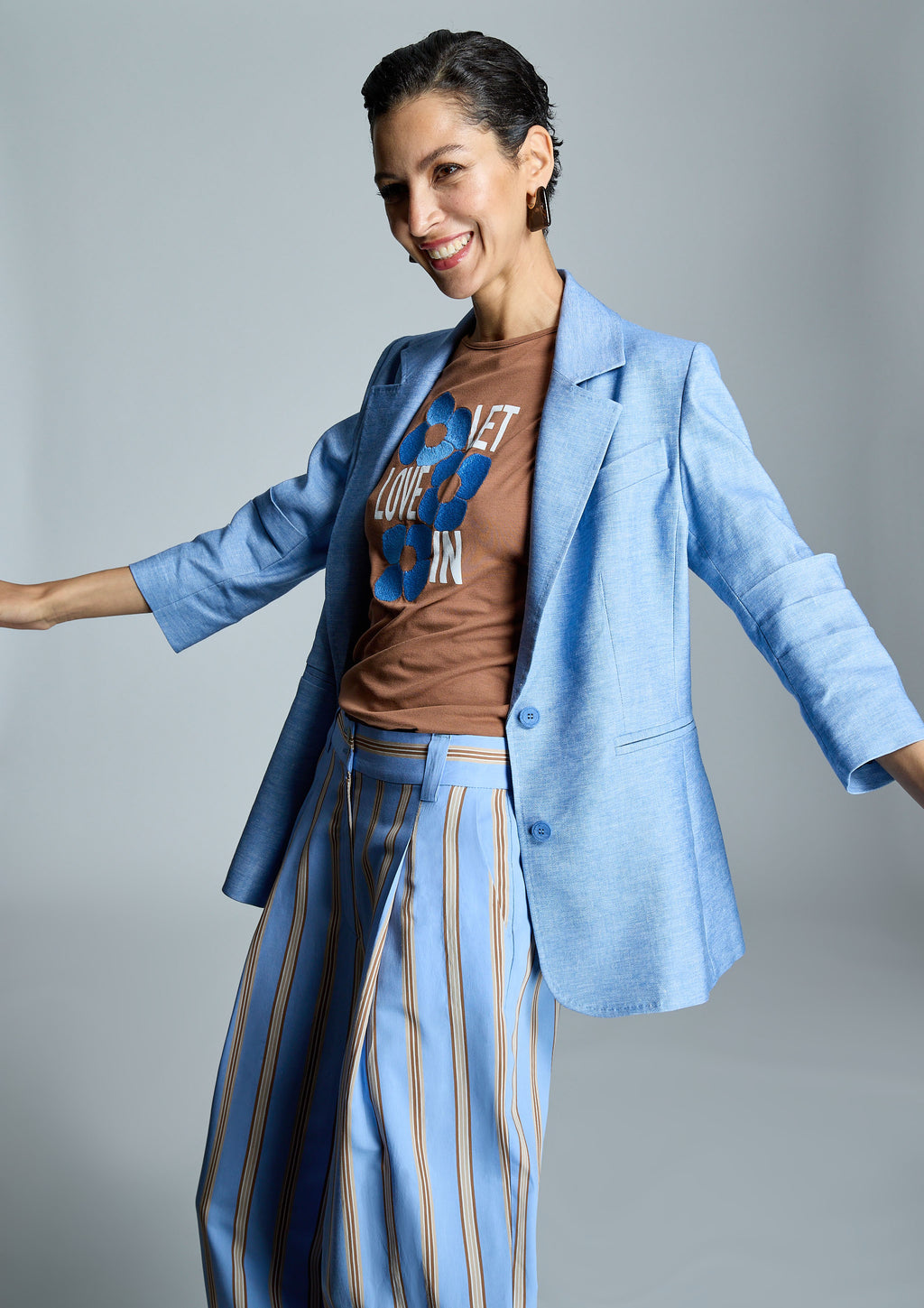 Chaqueta ALBA CONDE azul de lino