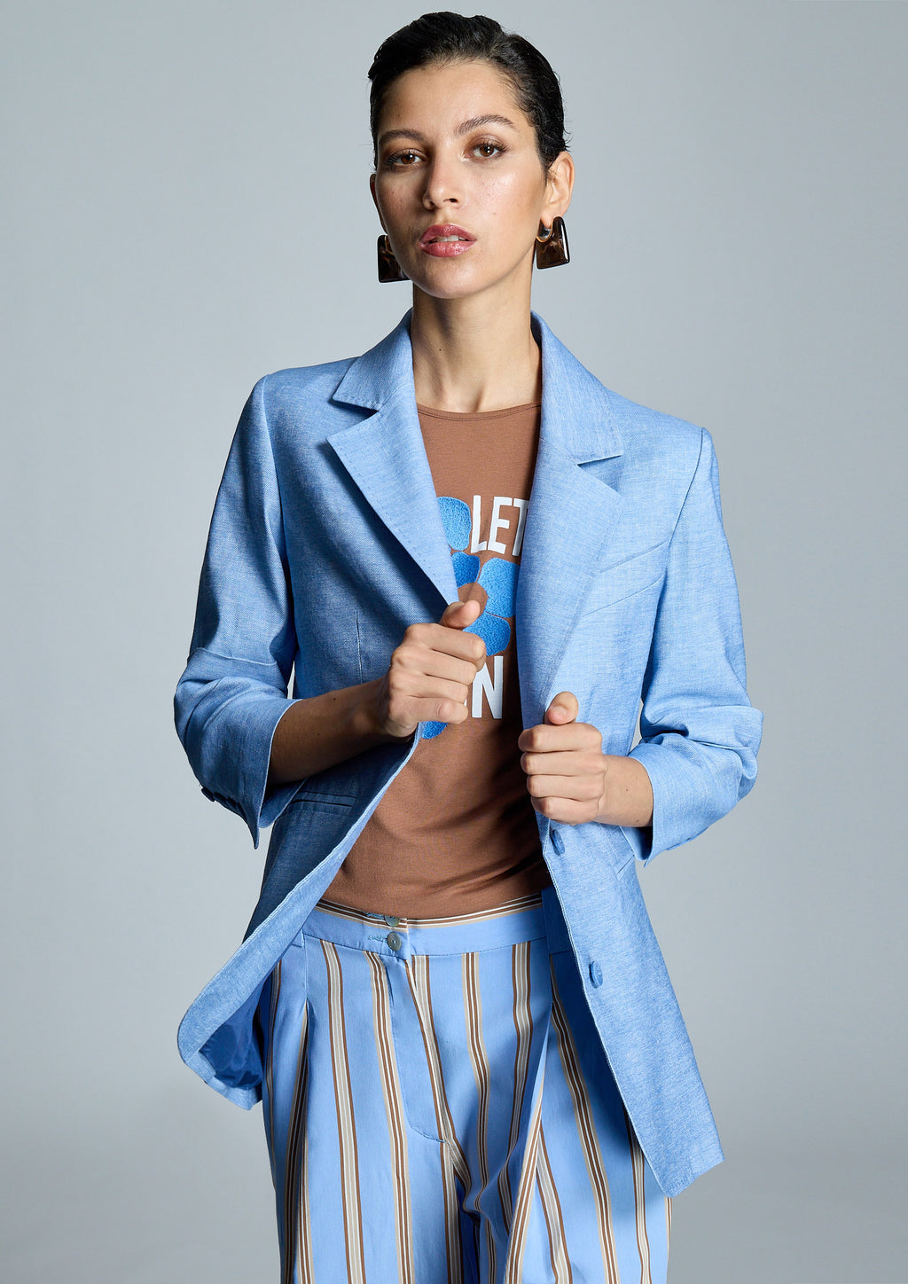 Chaqueta ALBA CONDE azul de lino