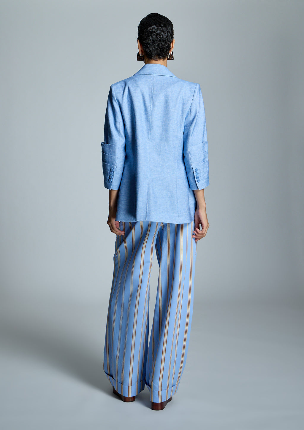 Chaqueta ALBA CONDE azul de lino