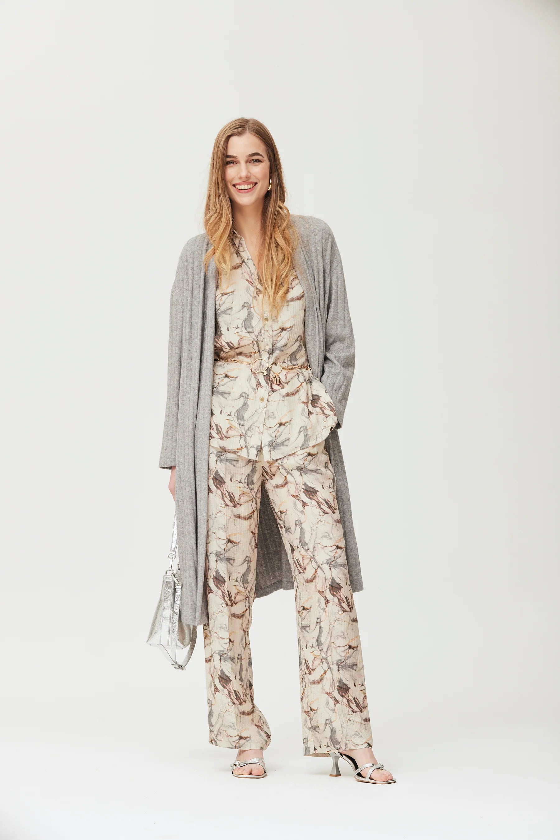 Chaqueta OKY larga punto canalé