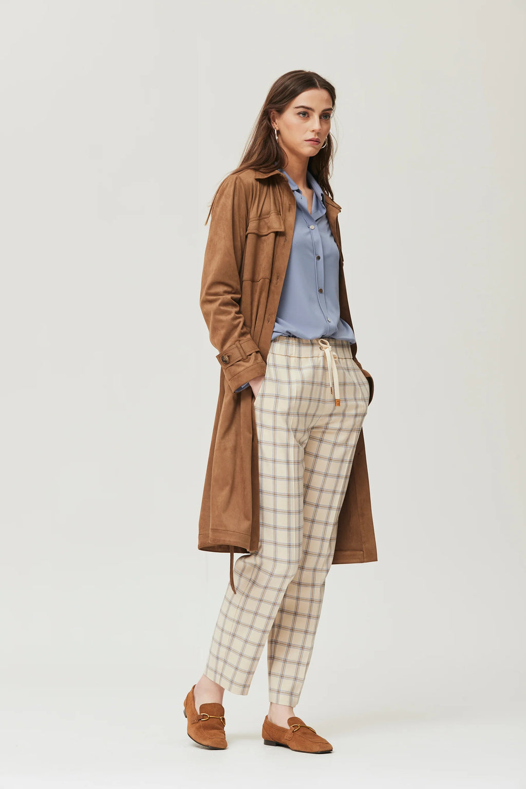 Vestido OKY antelina color tabaco