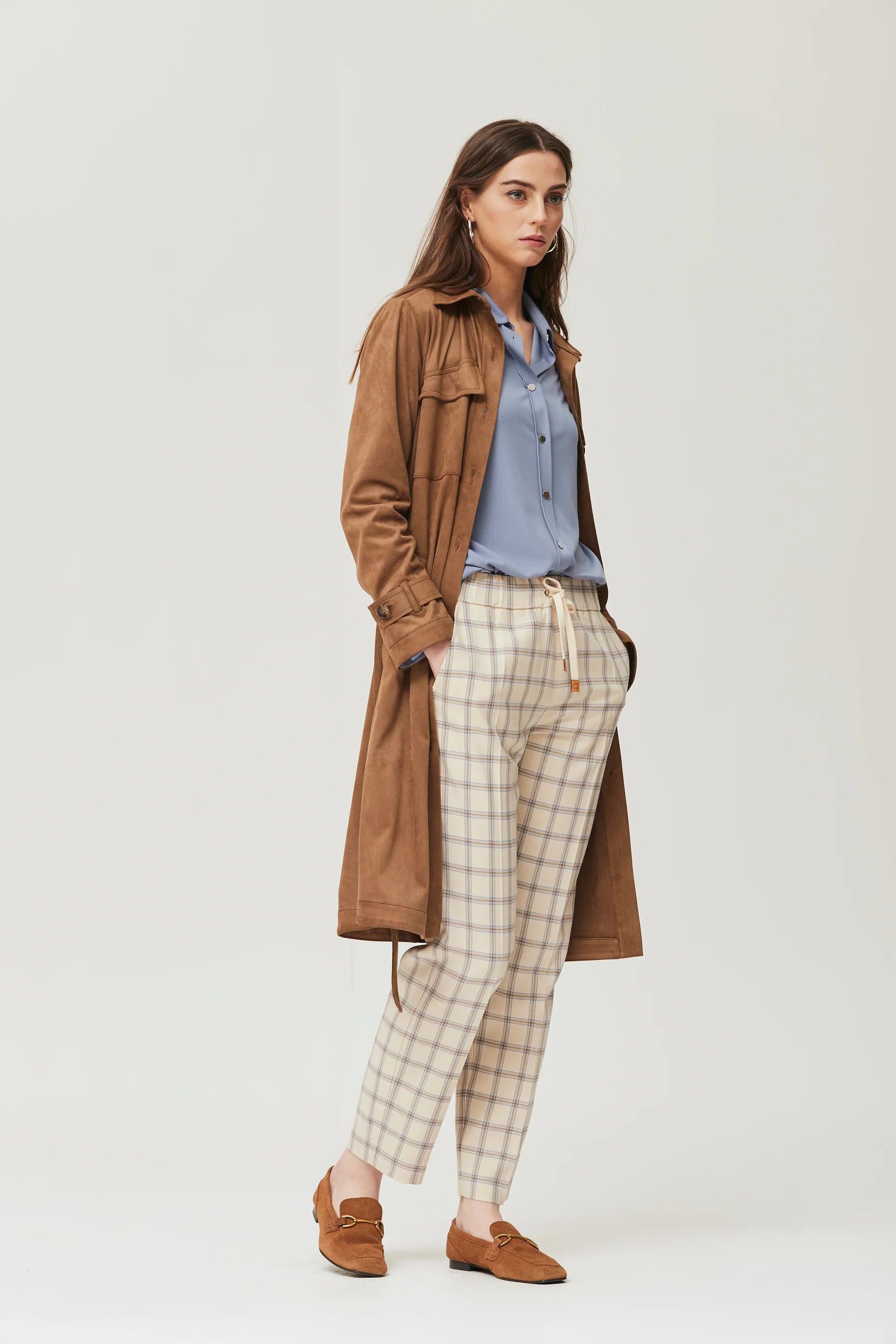 Vestido OKY antelina color tabaco