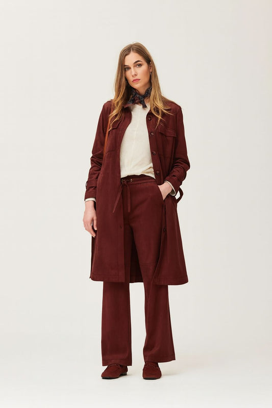 Vestido OKY antelina marrón chocolate