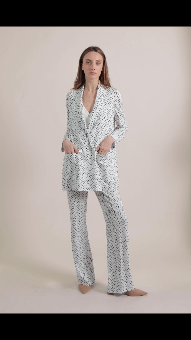 Pantalón CHARELI punto estampado espiga