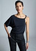 Jersey ALBA CONDE asimétrica color negro