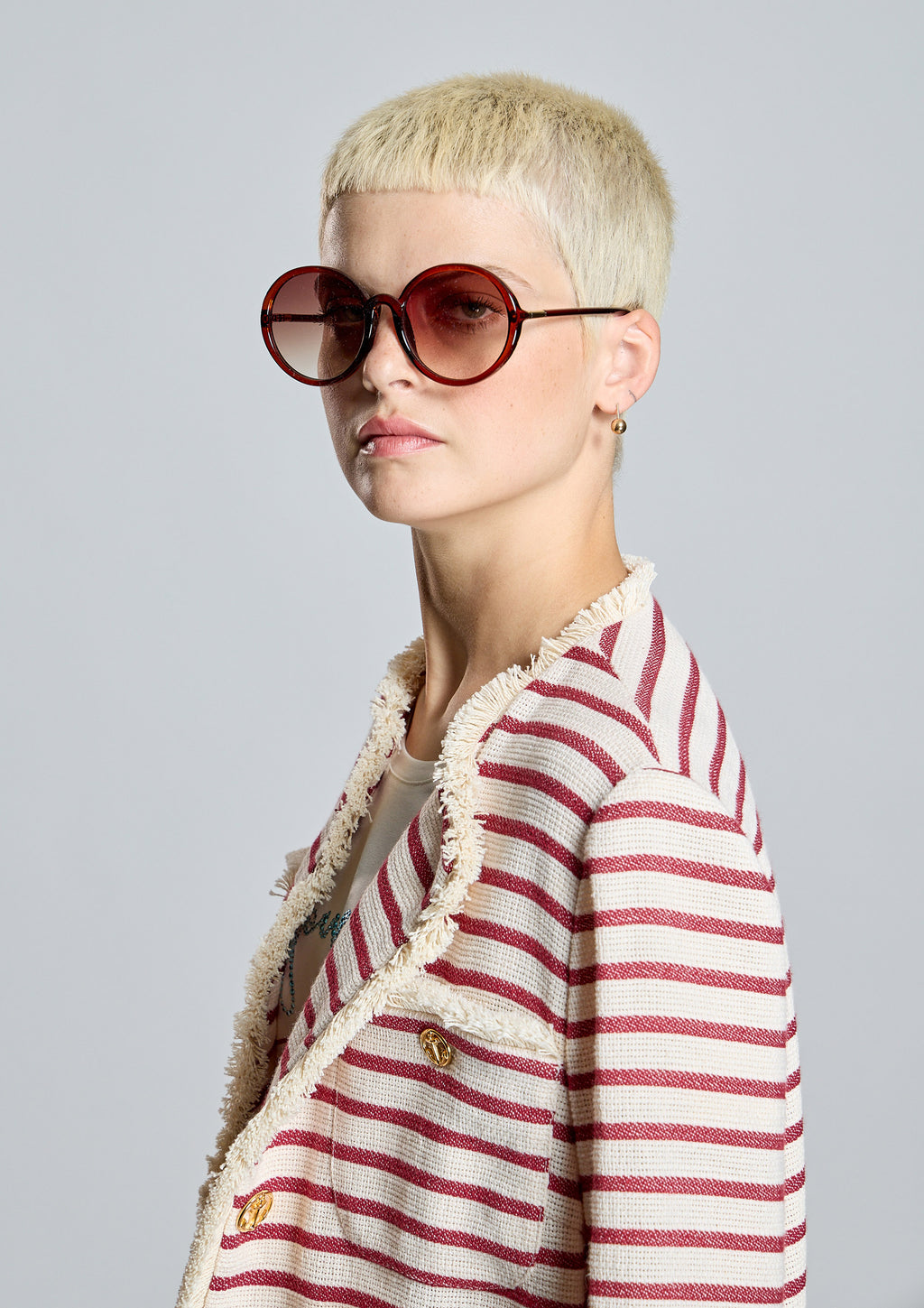 Chaqueta ALBA CONDE cruda con rayas