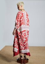 Kimono ALBA CONDE estampado étnico rojo