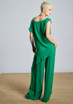 Blusa ALBA CONDE verde asimétrica