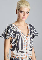 Blusa ALBA CONDE corta étnica
