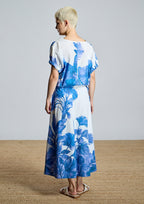 Blusa ALBA CONDE azul y blanca