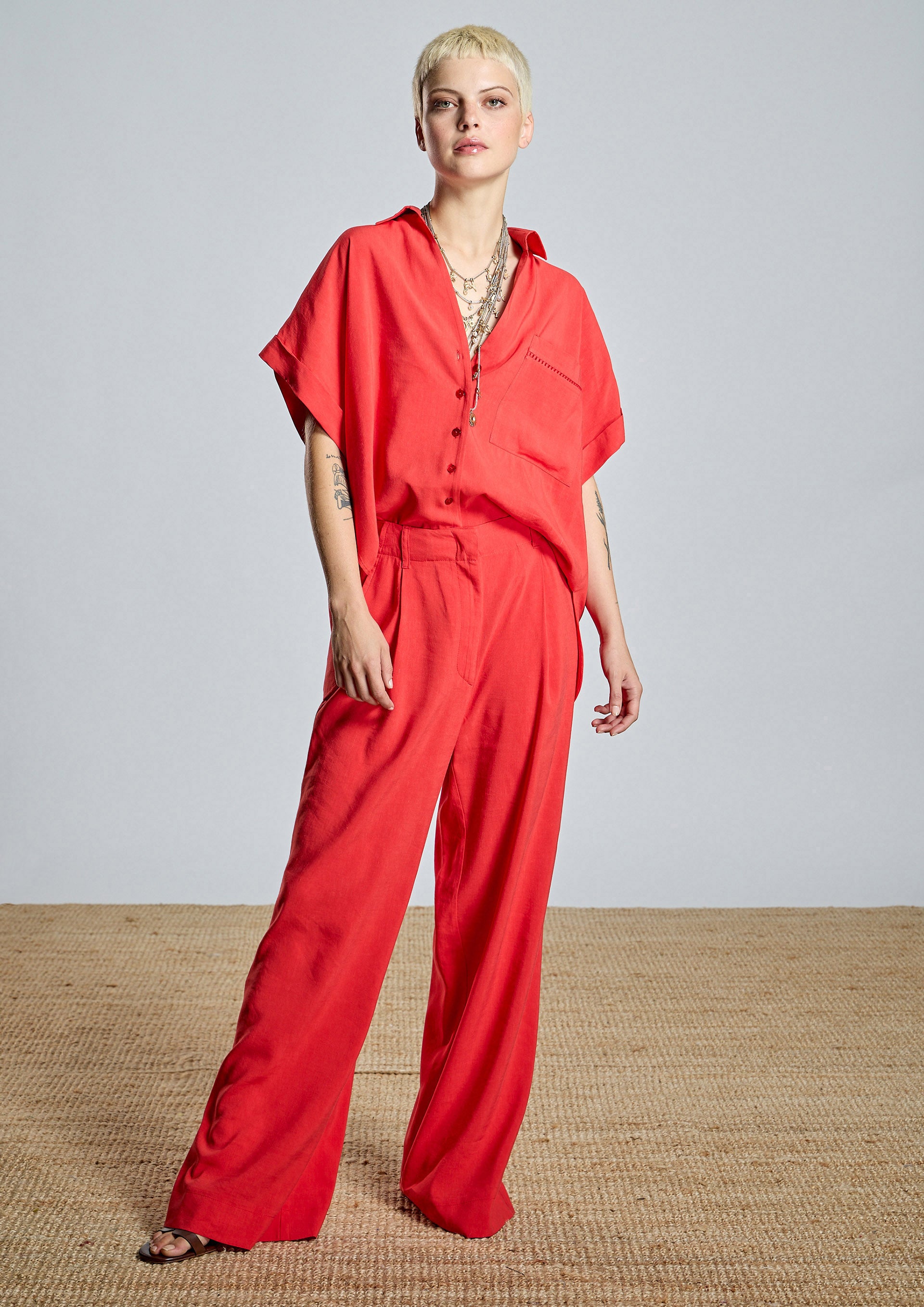 Camisa ALBA CONDE fluida roja