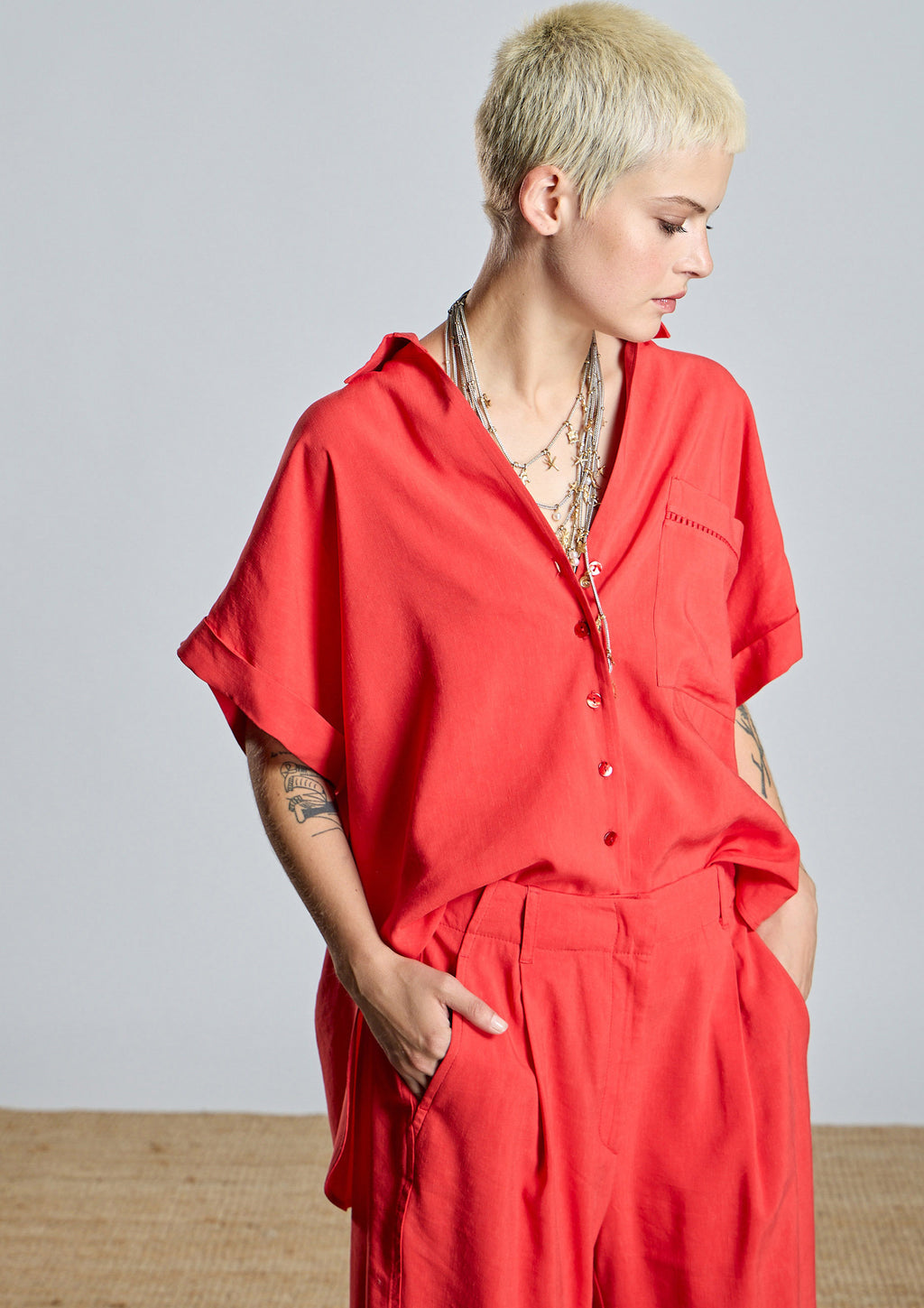 Camisa ALBA CONDE fluida roja