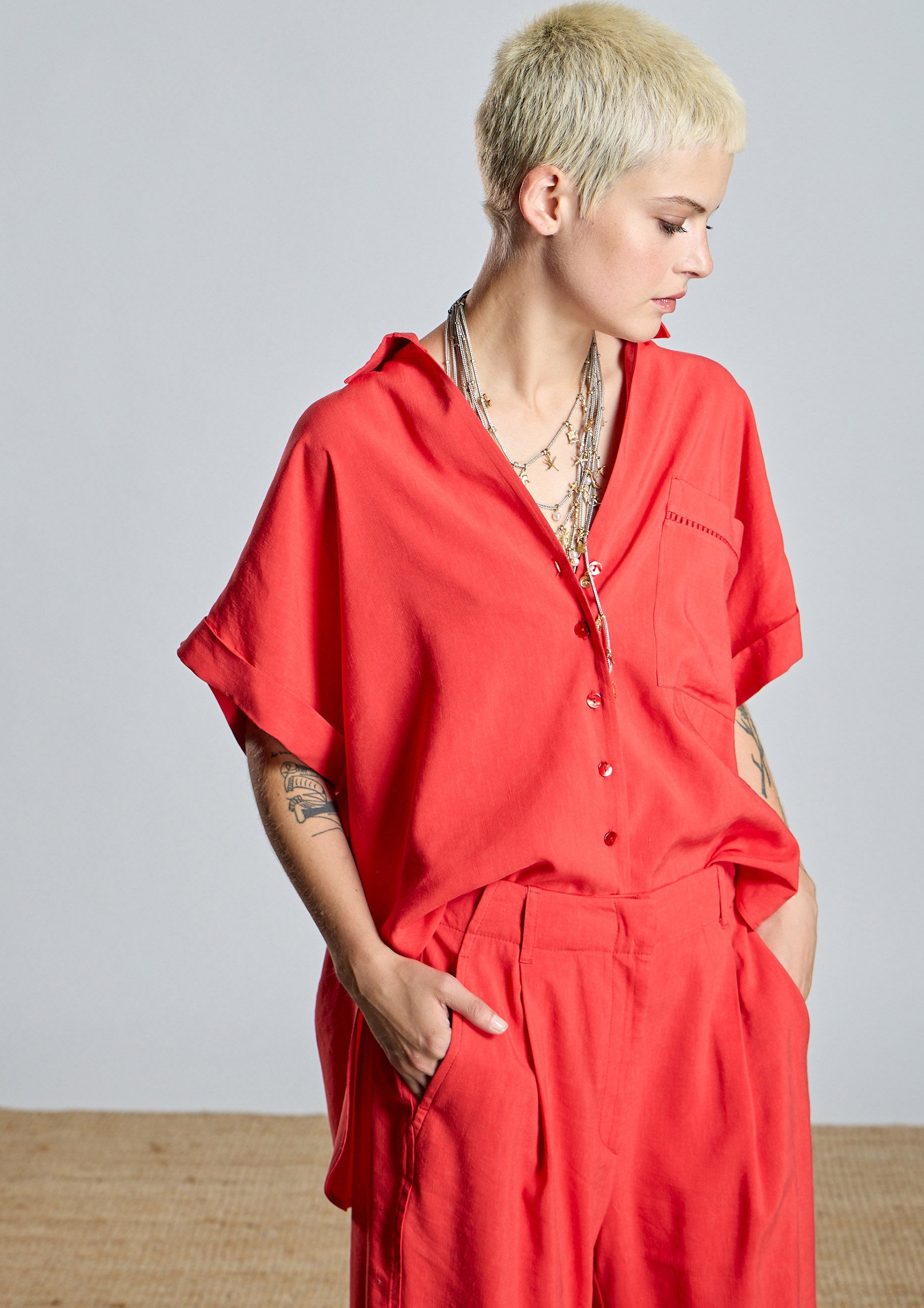 Camisa ALBA CONDE fluida roja