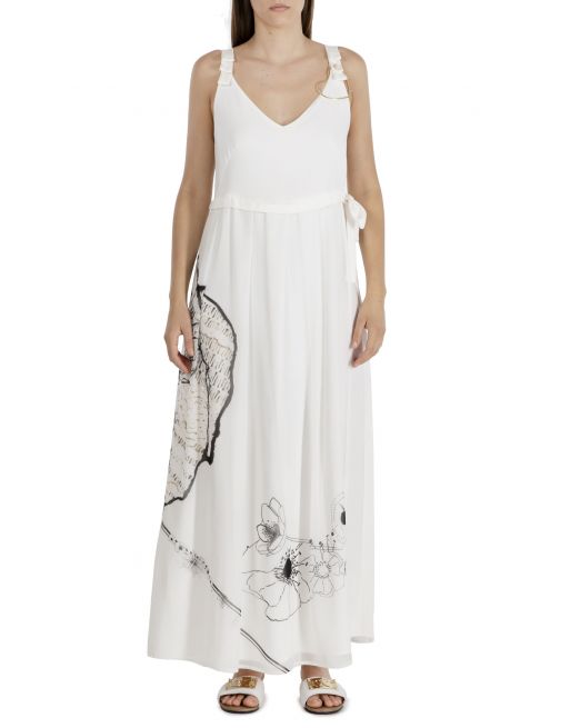 Vestido ELISA CAVALETTI largo con corazón dorado de tirante ancho