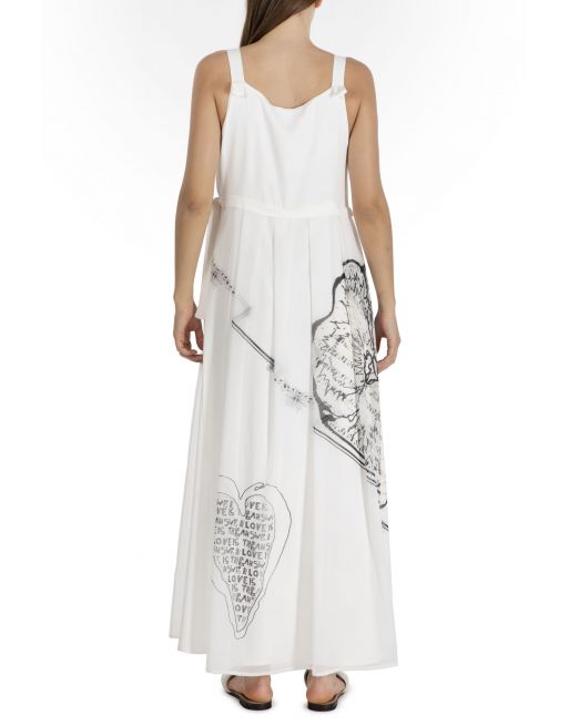 Vestido ELISA CAVALETTI largo con corazón dorado de tirante ancho