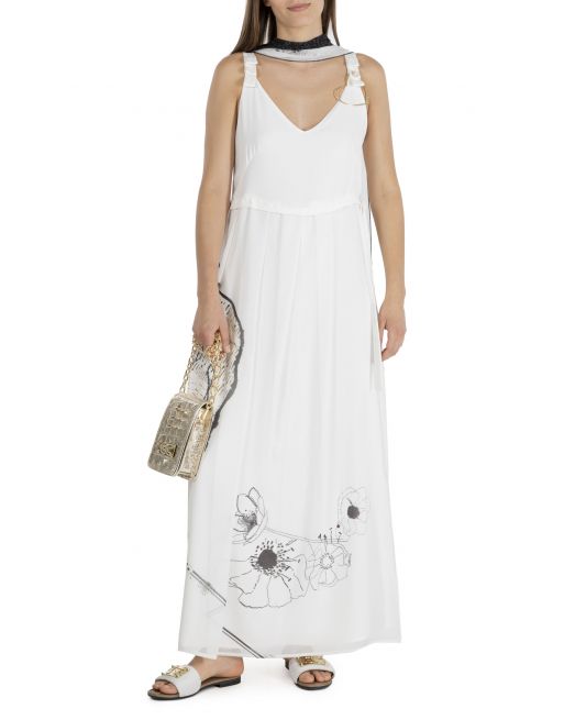 Vestido ELISA CAVALETTI largo con corazón dorado de tirante ancho