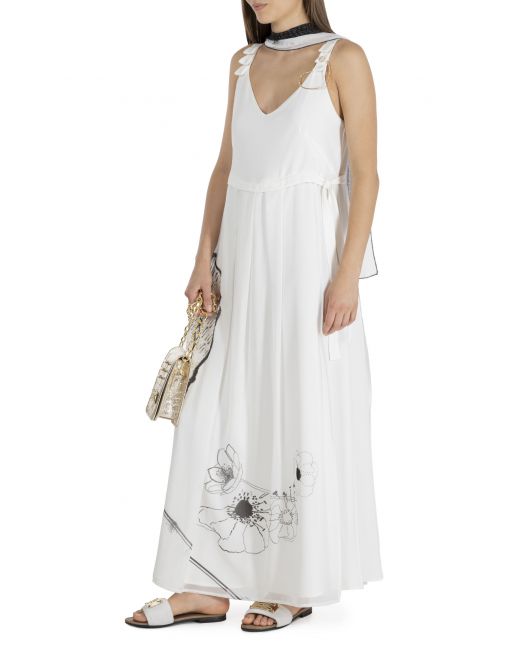 Vestido ELISA CAVALETTI largo con corazón dorado de tirante ancho