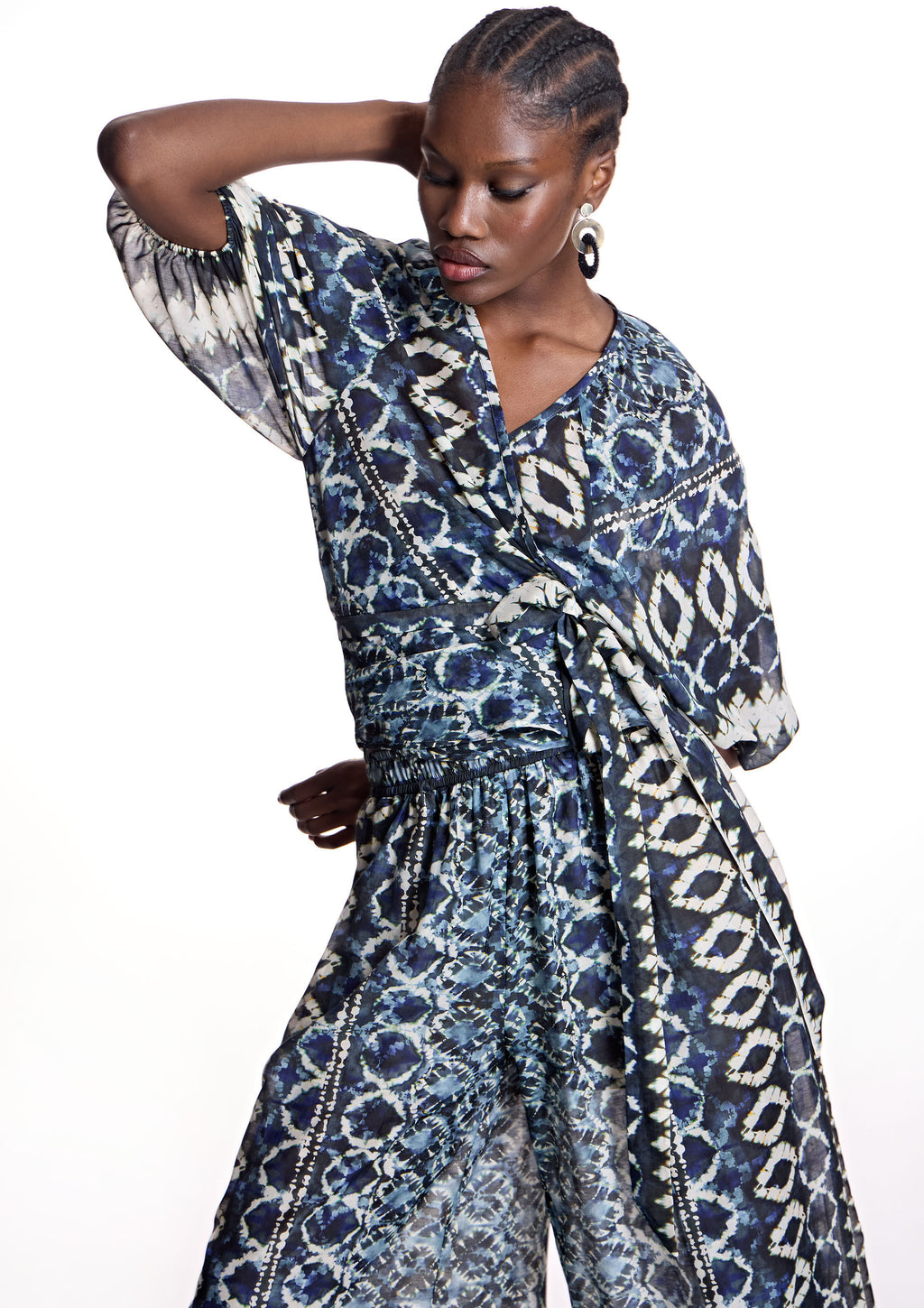 Blusa ALBA CONDE estampada azul