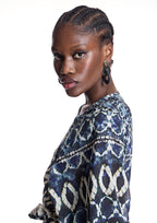 Blusa ALBA CONDE estampada azul