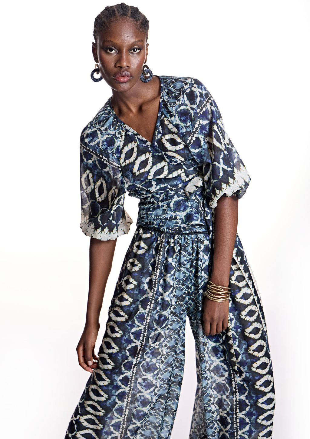 Blusa ALBA CONDE estampada azul