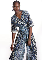 Blusa ALBA CONDE estampada azul