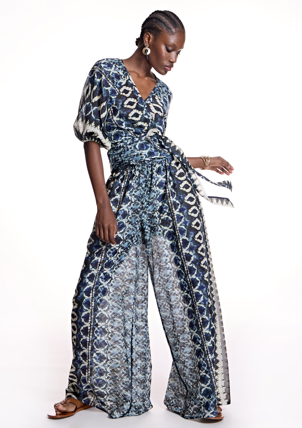 Blusa ALBA CONDE estampada azul