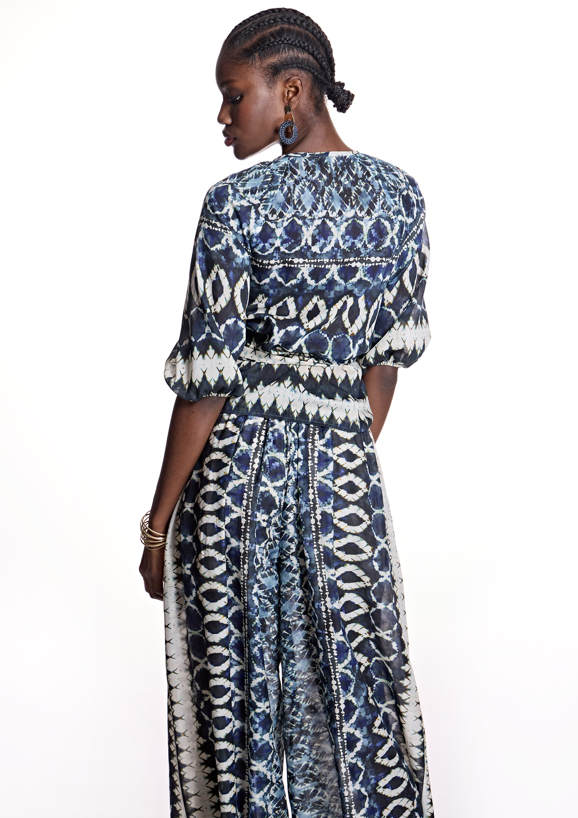 Blusa ALBA CONDE estampada azul