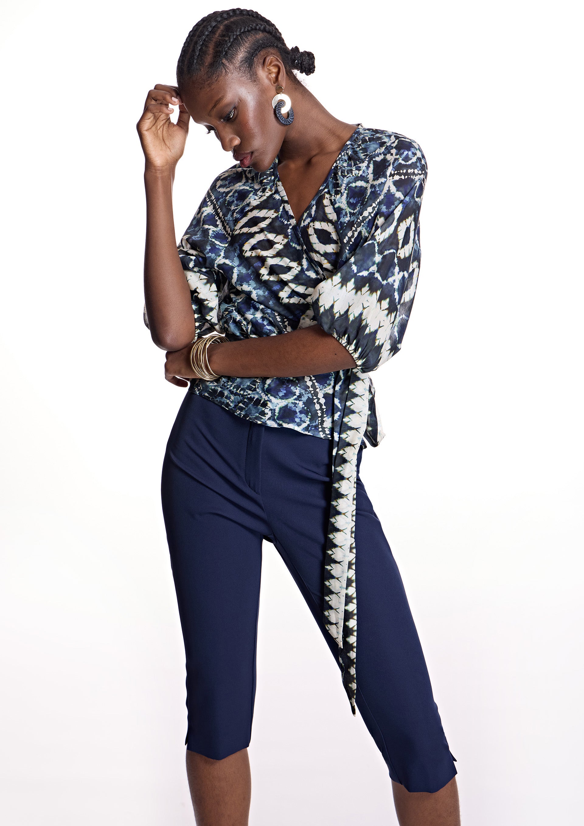 Blusa ALBA CONDE estampada azul