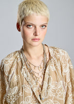 Blusa ALBA CONDE camel bordada