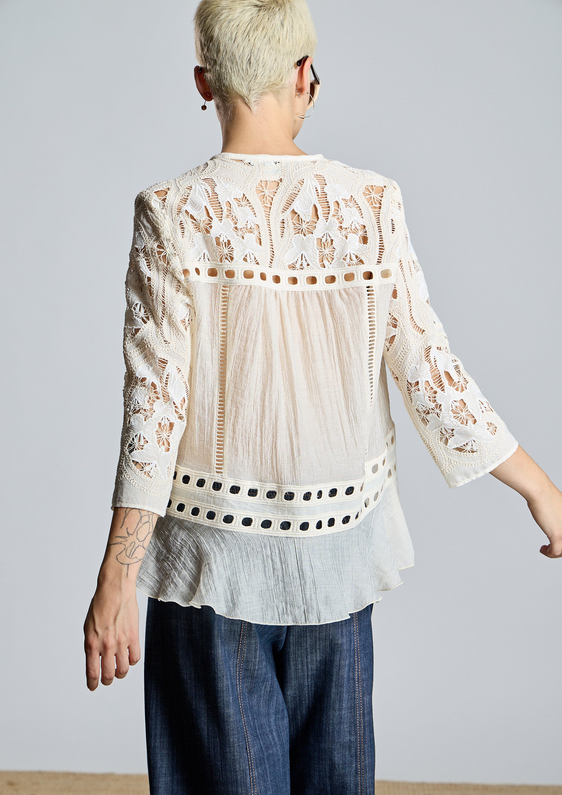 Blusa ALBA CONDE cruda estilo boho