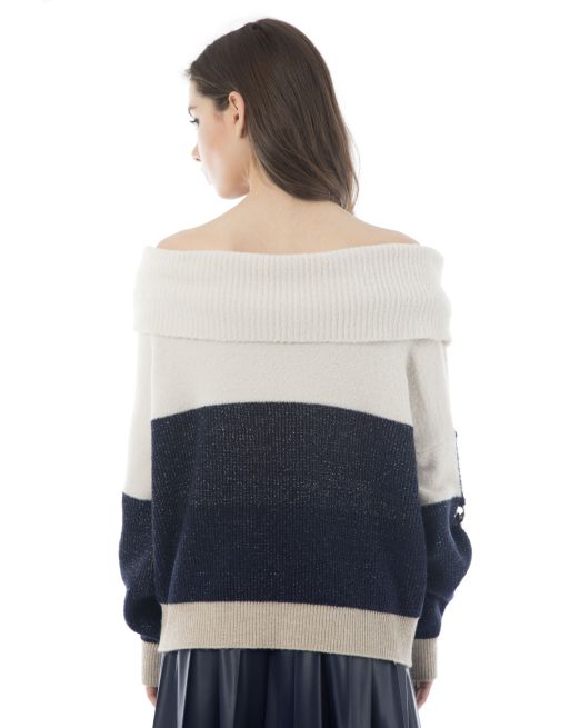 Jersey ELISA CAVALETTI bicolor escote amplio