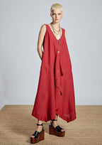 Vestido ALBA CONDE rojo con volante