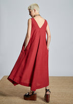 Vestido ALBA CONDE rojo con volante