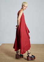 Vestido ALBA CONDE rojo con volante