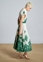Vestido ALBA CONDE camisero estampado verde floral