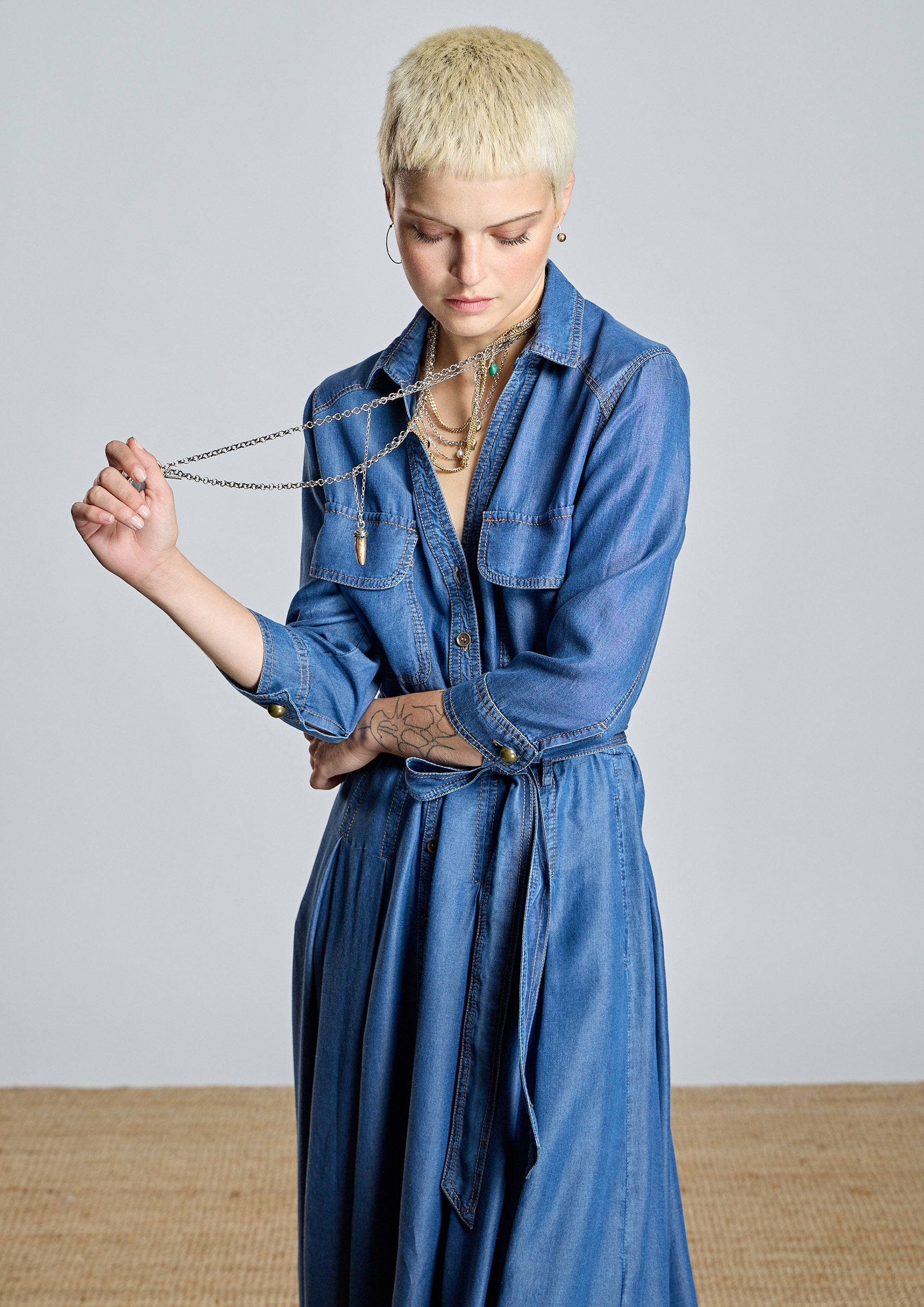 Vestido ALBA CONDE camisero de tencel