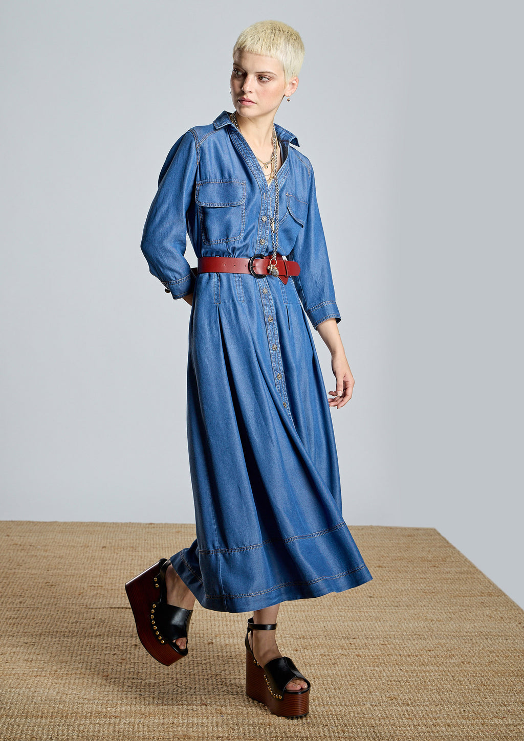 Vestido ALBA CONDE camisero de tencel