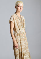 Vestido ALBA CONDE bordado color camel