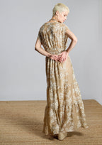 Vestido ALBA CONDE bordado color camel