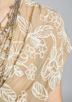 Vestido ALBA CONDE bordado color camel