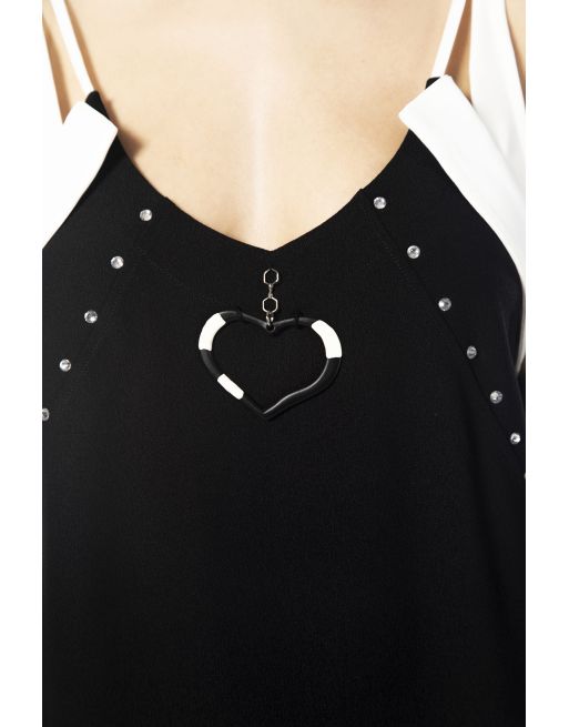 Vestido ELISA CAVALETTI tirantes blanco y negro